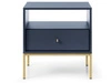 Nachttisch mit Schublade auf Golden Metallbeinen Amor Marineblau