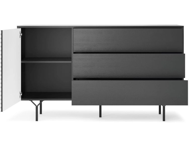 Kommode mit Türe und Schubladen Ravi Schwarz