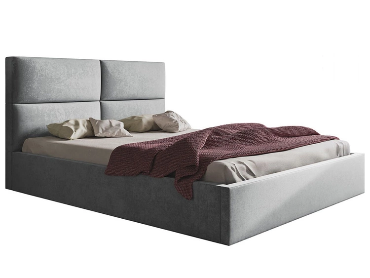 Polsterbett mit Bettkasten und Lattenrost 160x200 Marad Grau