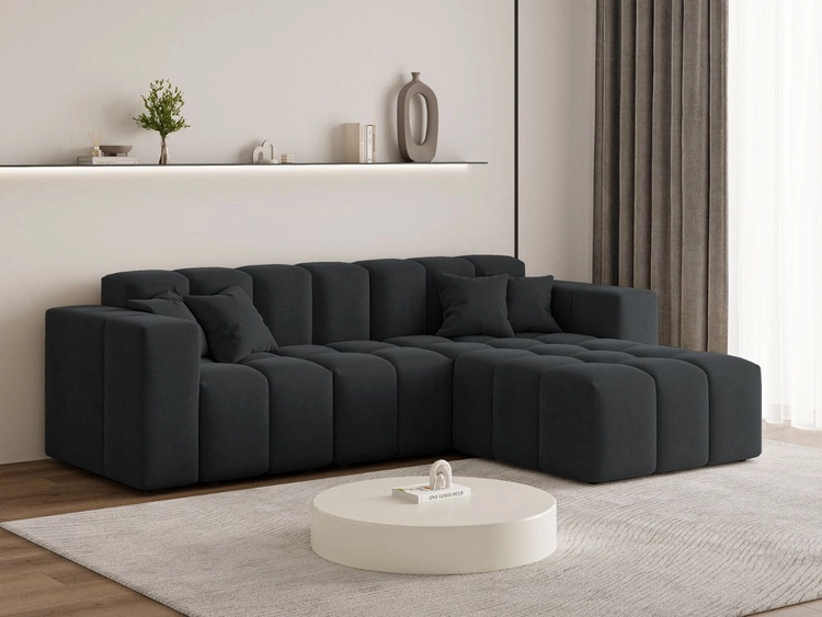 Ecksofa L-Form Rechts Moderne Ecksofa Loopo Schwarz