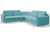 Ecksofa L-Form Rechts mit Schlaffunktion und Bettkasten Limon Blau