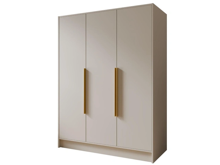 Kleiderschrank 150 cm Perugia Kaschmir mit goldenen Griffen
