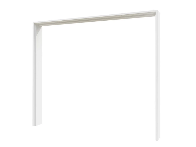 Schwebetürenschrank Zweitüriger mit Aufsatz und Spiegel 254 cm Nuveo Weiß Hochglanz