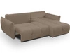 Ecksofa L-Form mit Schlaffunktion und Bettkasten Bene Braun
