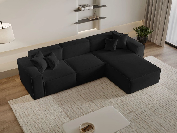 Ecksofa L-Form Rechts Arizona Schwarz