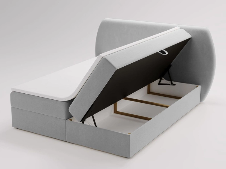 Boxspringbett mit Bettkasten 120x200 Bogota Hellgrau