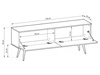 TV-Lowboard mit Türen 135 cm Diolo Weiß mit glatter Front auf goldenen Beinen