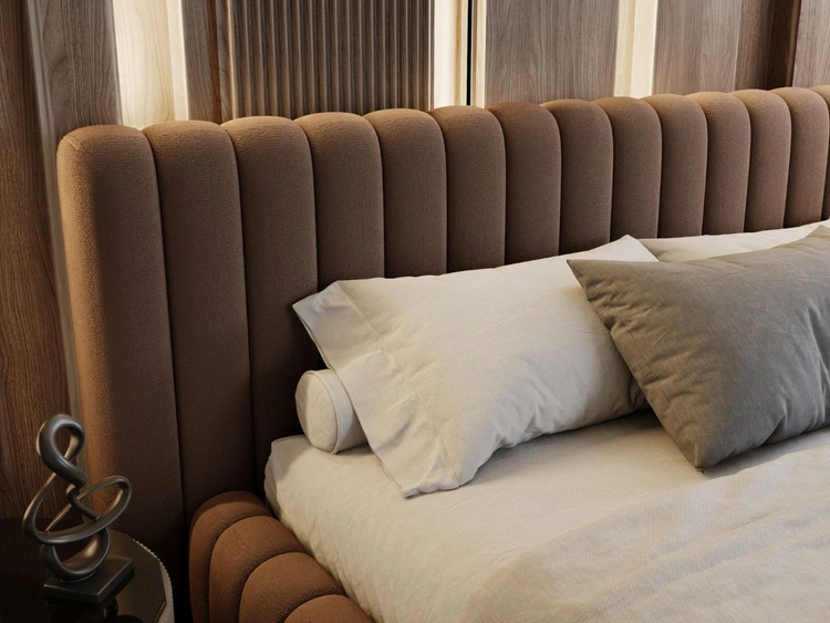 Polsterbett mit Bettkasten und Lattenrost 120x200 Bliss Braun