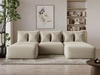 Ecksofa U mit Schlaffunktion und Bettkasten Ronni Beige