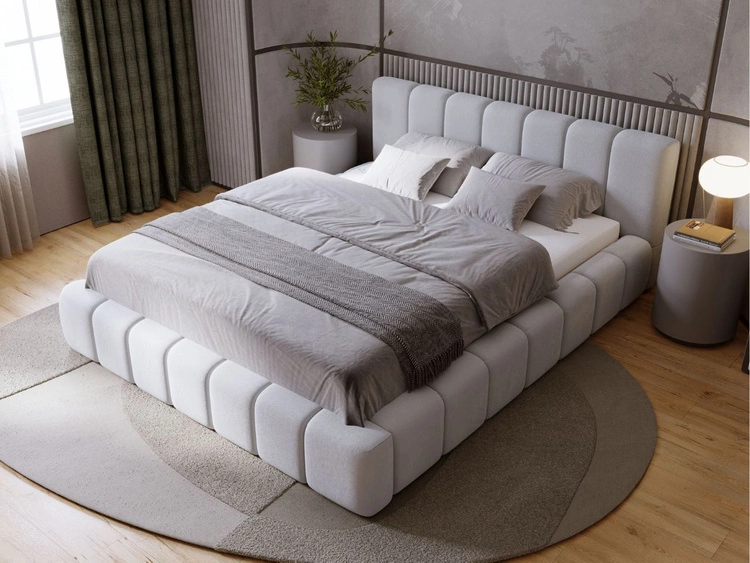 Polsterbett mit Bettkasten und Lattenrost 120x200 Orio Grau