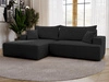 Ecksofa L-Form Links mit Schlaffunktion und Bettkasten California Schwarz