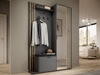 Garderobe mit Spiegel und Kleiderhaken Macron Graphit Artisan Eiche