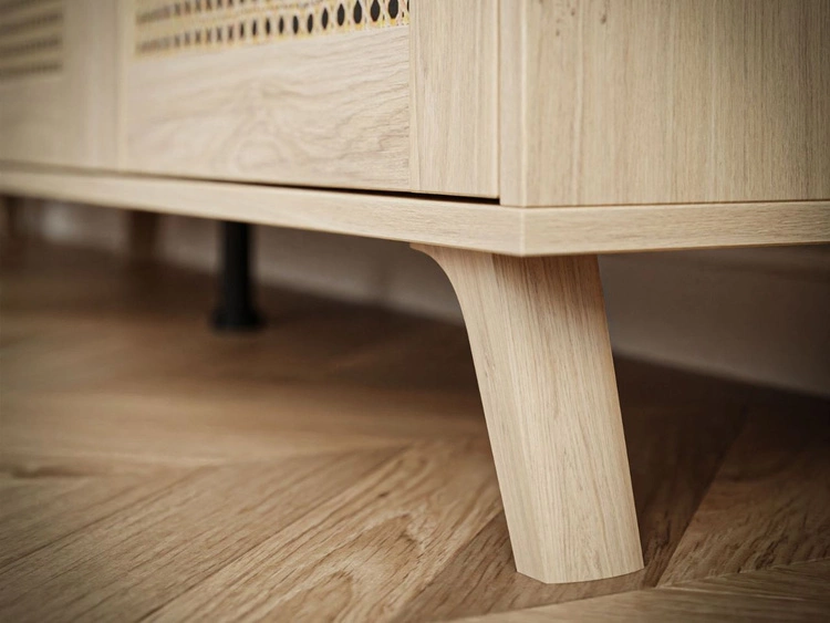 Drehtürkommode Boho mit Flechtmuster Bellance Eiche Puccini