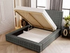 Polsterbett mit Bettkasten und Lattenrost 120x200 Barbados Dunkelgrau