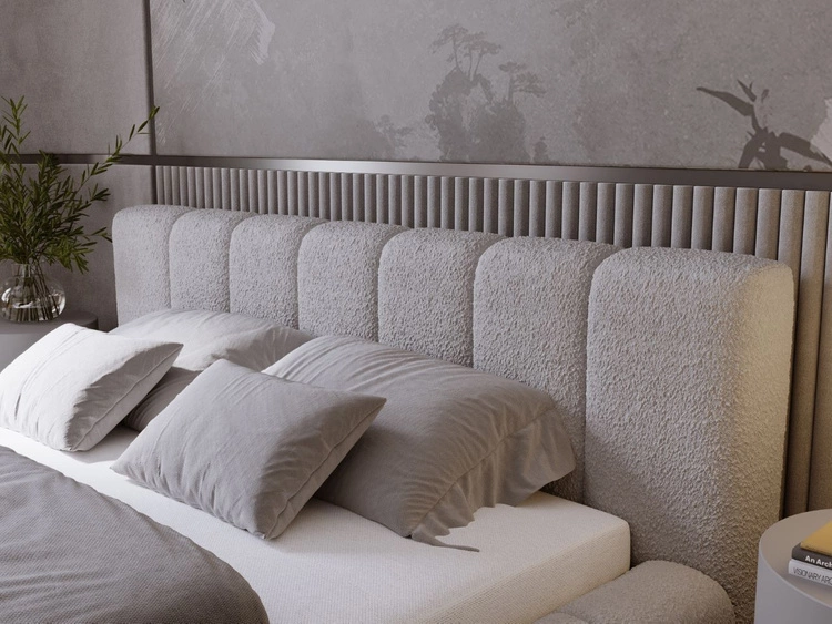 Polsterbett mit Bettkasten und Lattenrost 120x200 Orio Grau