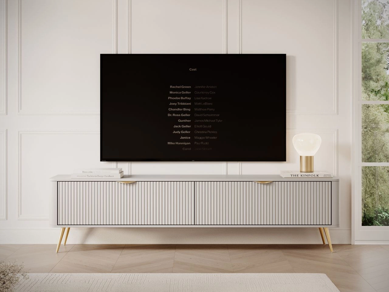 TV-Lowboard mit Türen 200 cm Latina Beige