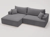 Ecksofa L-Form Links mit Schlaffunktion und Bettkasten California Grau