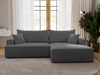 Ecksofa L-Form Rechts mit Schlaffunktion und Bettkasten California Grau