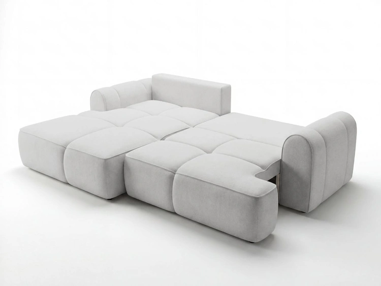 Ecksofa L-Form Links mit Schlaffunktion und Bettkasten Bonno Grau