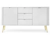 Kommode mit Türen und Schubladen Viva Weiß auf Goldenen Beinen