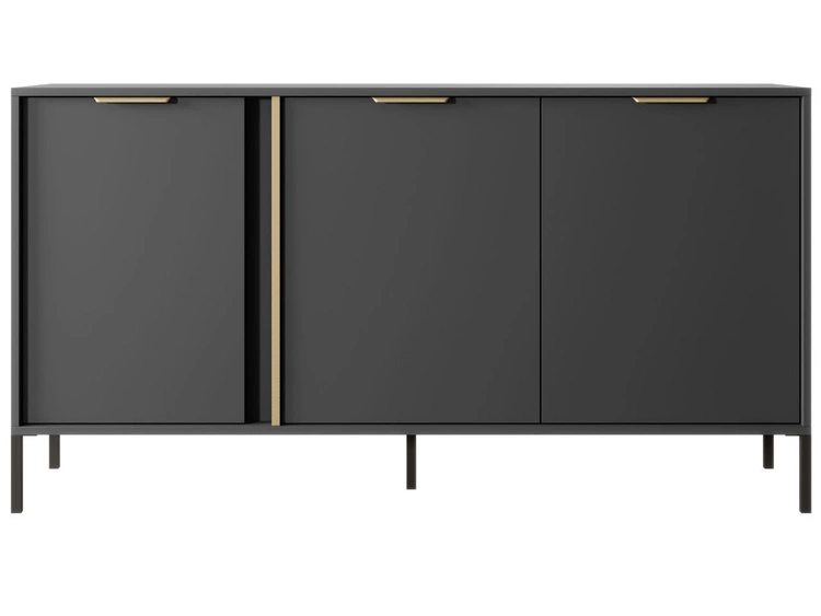 Stilvolle dreitürige Kommode Drino Anthrazit