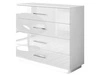 Kommode mit vier Schubladen und LED-Beleuchtung Nuveo Weiß Hochglanz