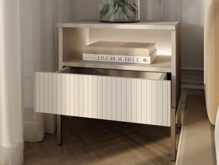 Nachtschrank mit Schublade und Led Deo Kaschmir