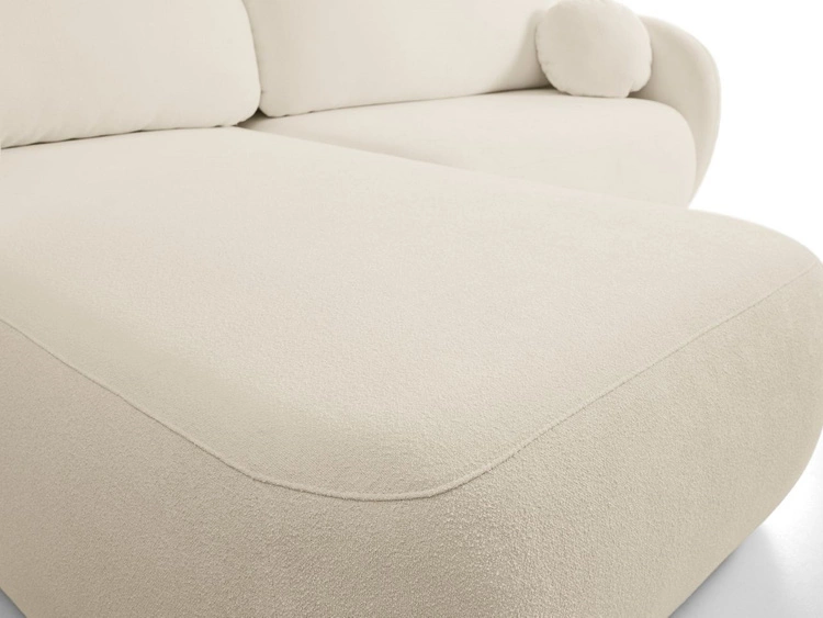 Ecksofa L-Form Links mit Schlaffunktion und Bettkasten Oreo Beige