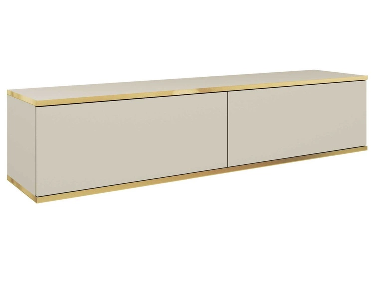 TV-Lowboard Hänge mit Türen 135 cm Diolo Beige mit glatter Front