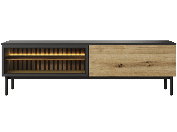 TV-Lowboard mit Türen 180 Loara Eich Evoke, Schwarz