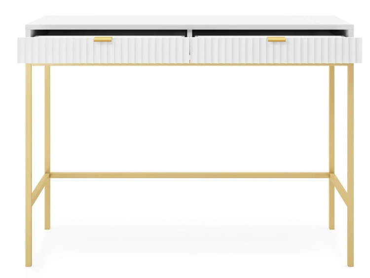 Schminktisch mit Schubladen Amber Weiß, Gold Frame