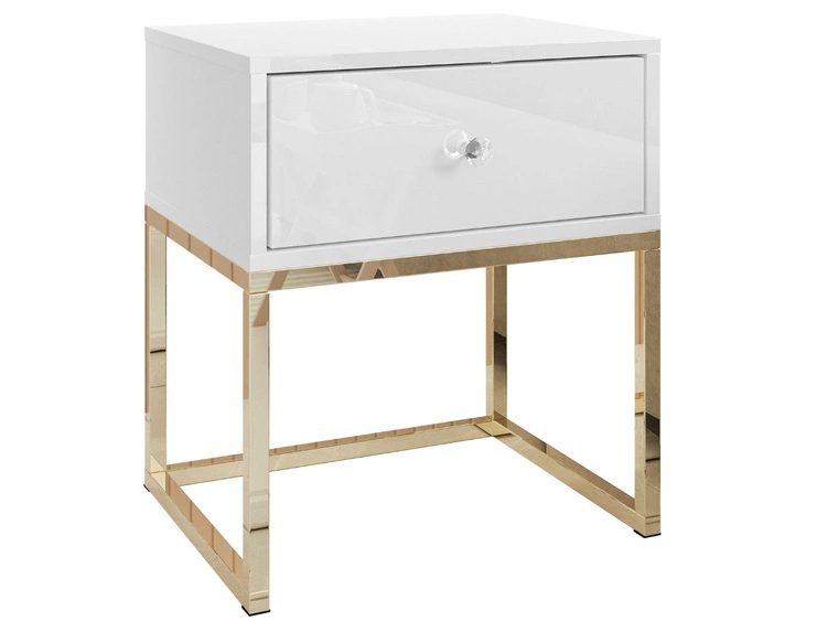 Glänzendes Weiß \ Griffe \ Golden