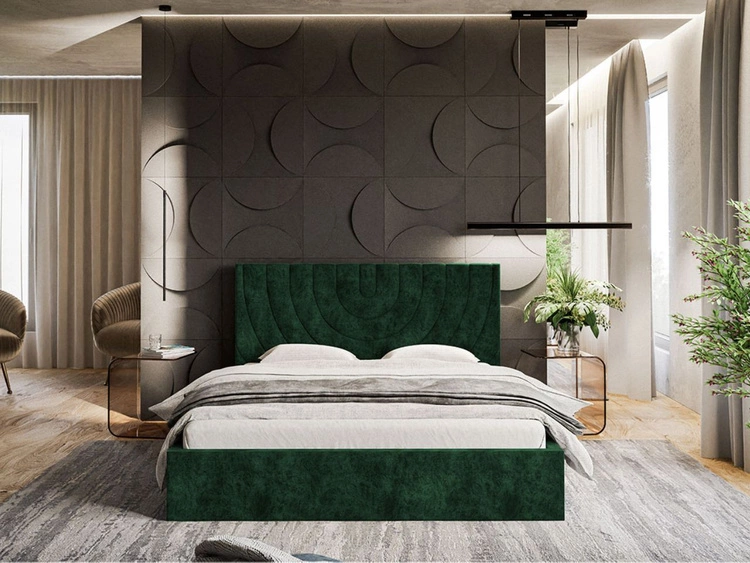 Polsterbett mit Bettkasten und Lattenrost 180x200 Corti Dunkelgrün