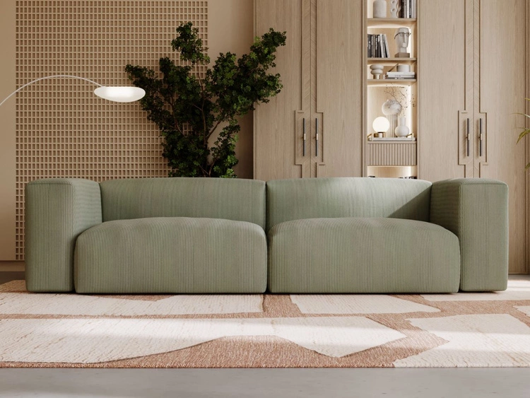 Sofa Moderne Cord Sofa für Wohnzimmer Landi Grün