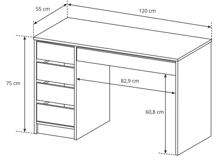 Schreibtisch mit Schubladen Anes Beige