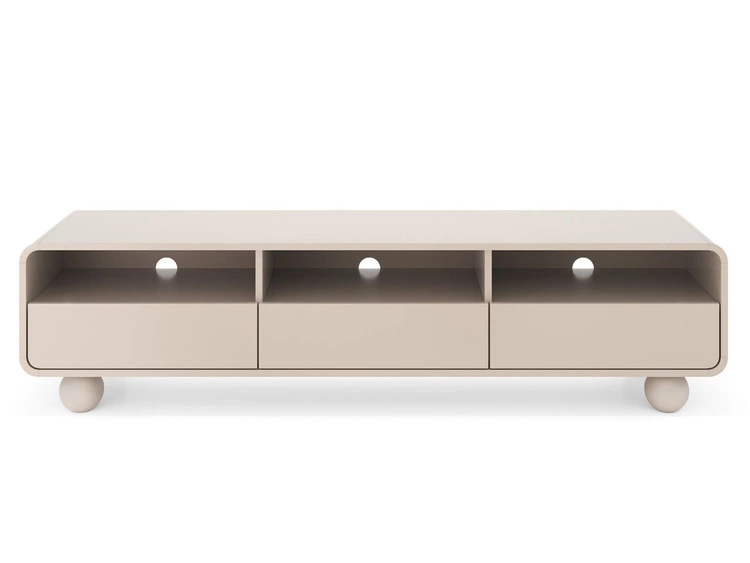 Fernsehschrank 180 mit Schubladen auf kugelförmigen Beinen Soffio Kaschmir