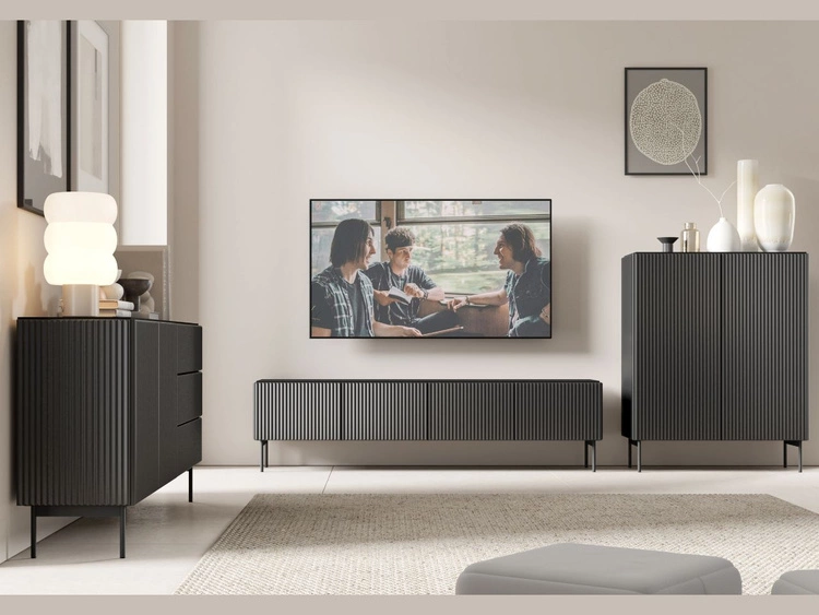 Wohnzimmer-Set Qualita Schwarz