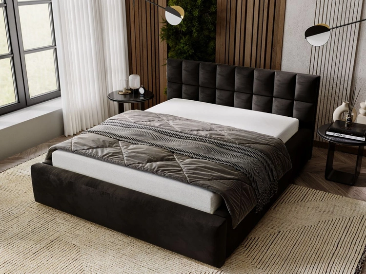 Polsterbett mit Bettkasten und Lattenrost 160x200 Hugo Schwarz