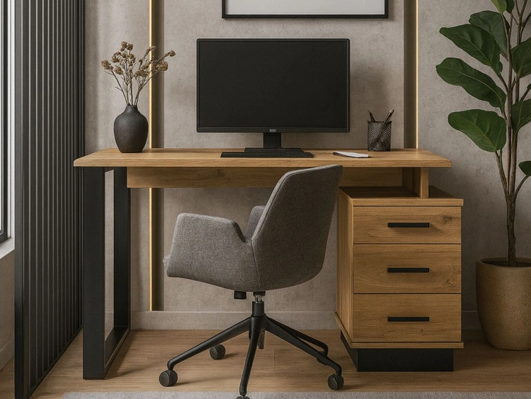 Schlafzimmermöbelset im Industriestil Lavore Wotan Eiche, Schwarz matt