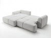 Ecksofa L-Form Links mit Schlaffunktion und Bettkasten Bonno Grau