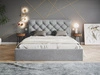 Polsterbett mit Bettkasten und Lattenrost 180x200 Selva Hellgrau