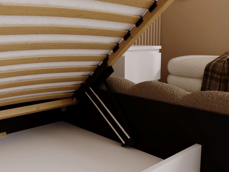 Polsterbett mit Bettkasten und Lattenrost 120x200 Smile Braun