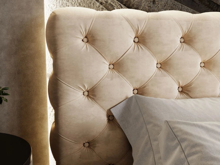 Polsterbett mit Bettkasten und Lattenrost 160x200 Apollo Beige