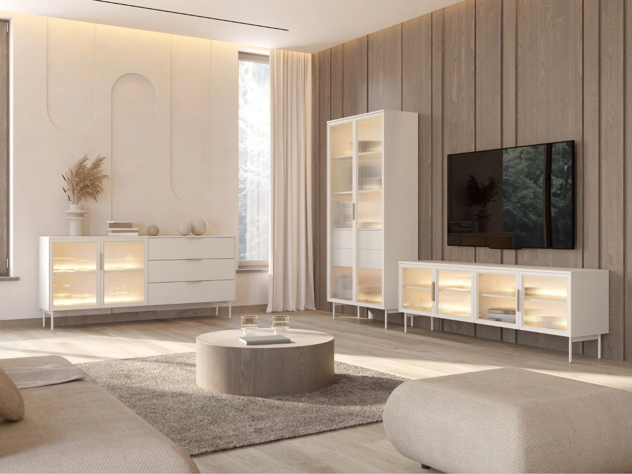 Wohnzimmer-Set Lumina Kaschmir