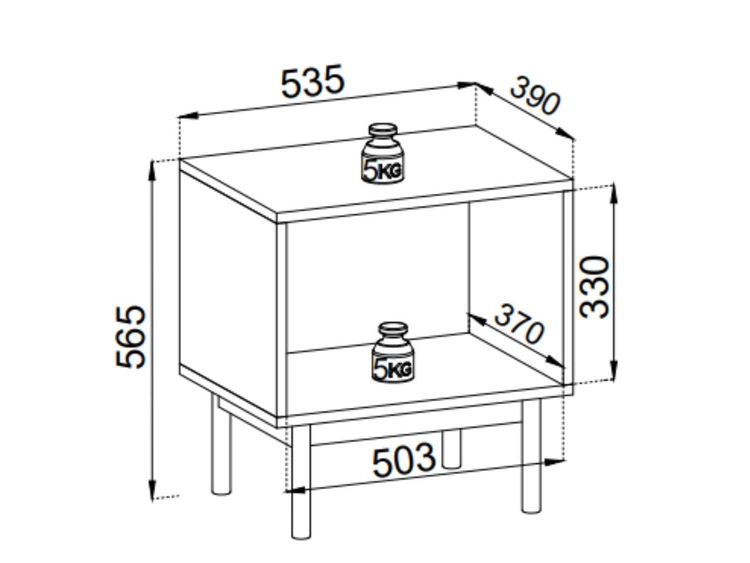 Nachttisch mit Türen Julio Linea Eiche