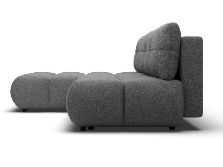 Ecksofa mit Schlaffunktion und Bettkasten Links Milet Grau