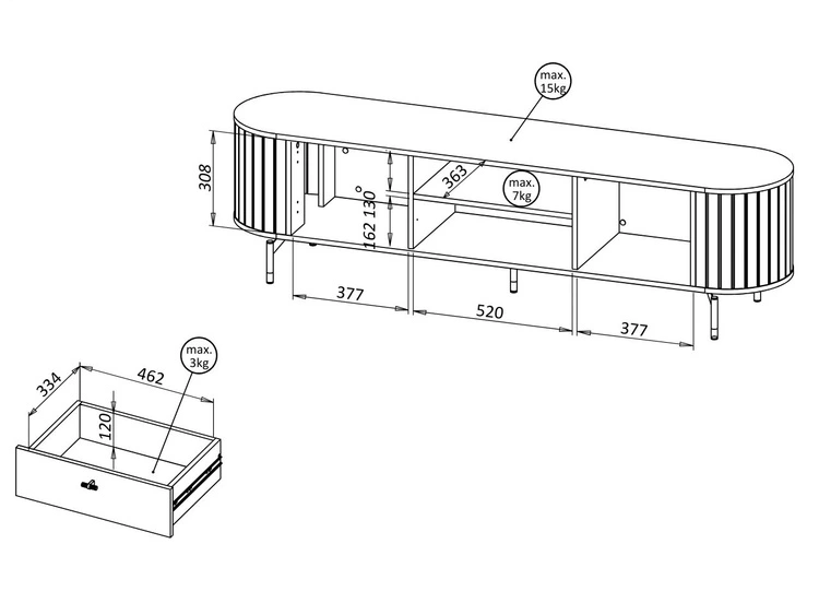 Möbel-Set für Wohnzimmer Soria Kaschmir