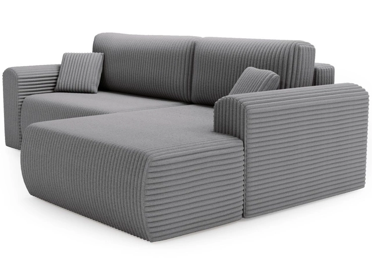 Ecksofa mit Schlaffunktion und Bettkasten Belvio rechts Dunkelgrau