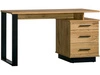 Schreibtisch im Industriestil mit Schubladen Lavore Wotan Eiche, Schwarz matt