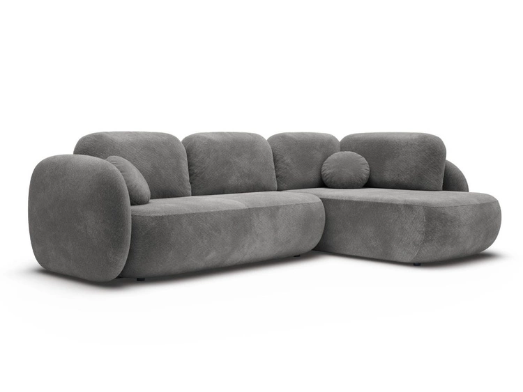 Ecksofa mit Schlaffunktion und Bettkasten Rechts Carino Grau